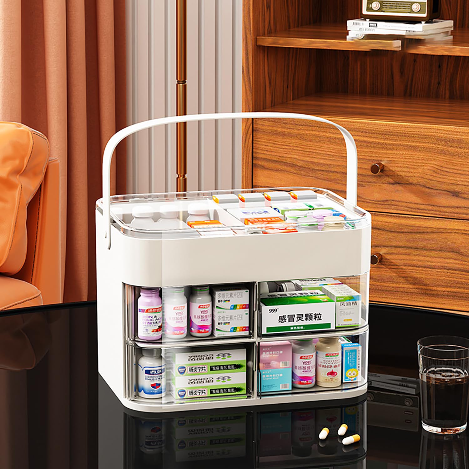 Large Capacity Multi-Layer Medicine Storage Box – Home & Family First Aid Organizer