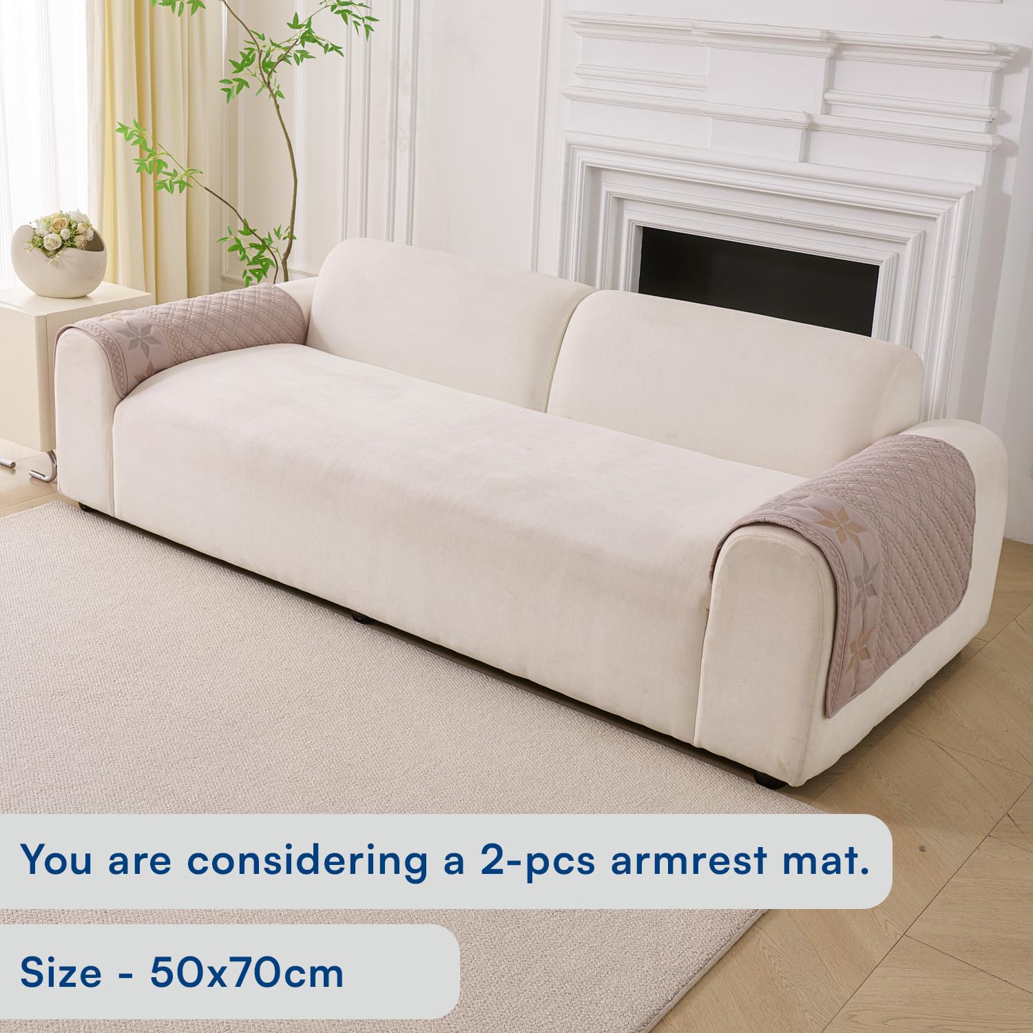Glacier Series Quilted Sofa Cover – Soft, non-slip & washable furniture protector- Walnut
