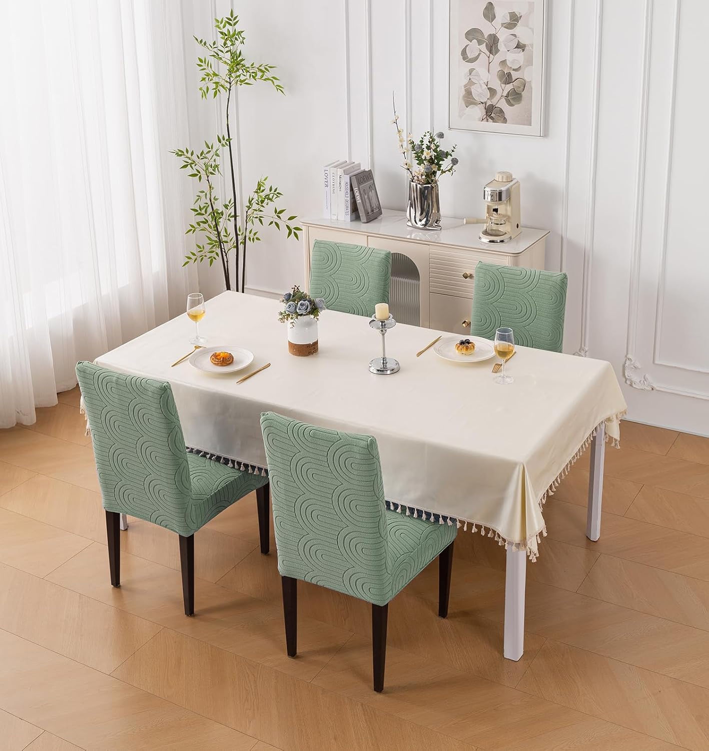 Premium Stretch Chair Cover – 220 GSM Jacquard Fabric (Green)