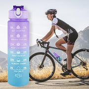 Set of 3 Water Bottle with Straw 2 Litre+900ml+280ml (Purple/Blue)