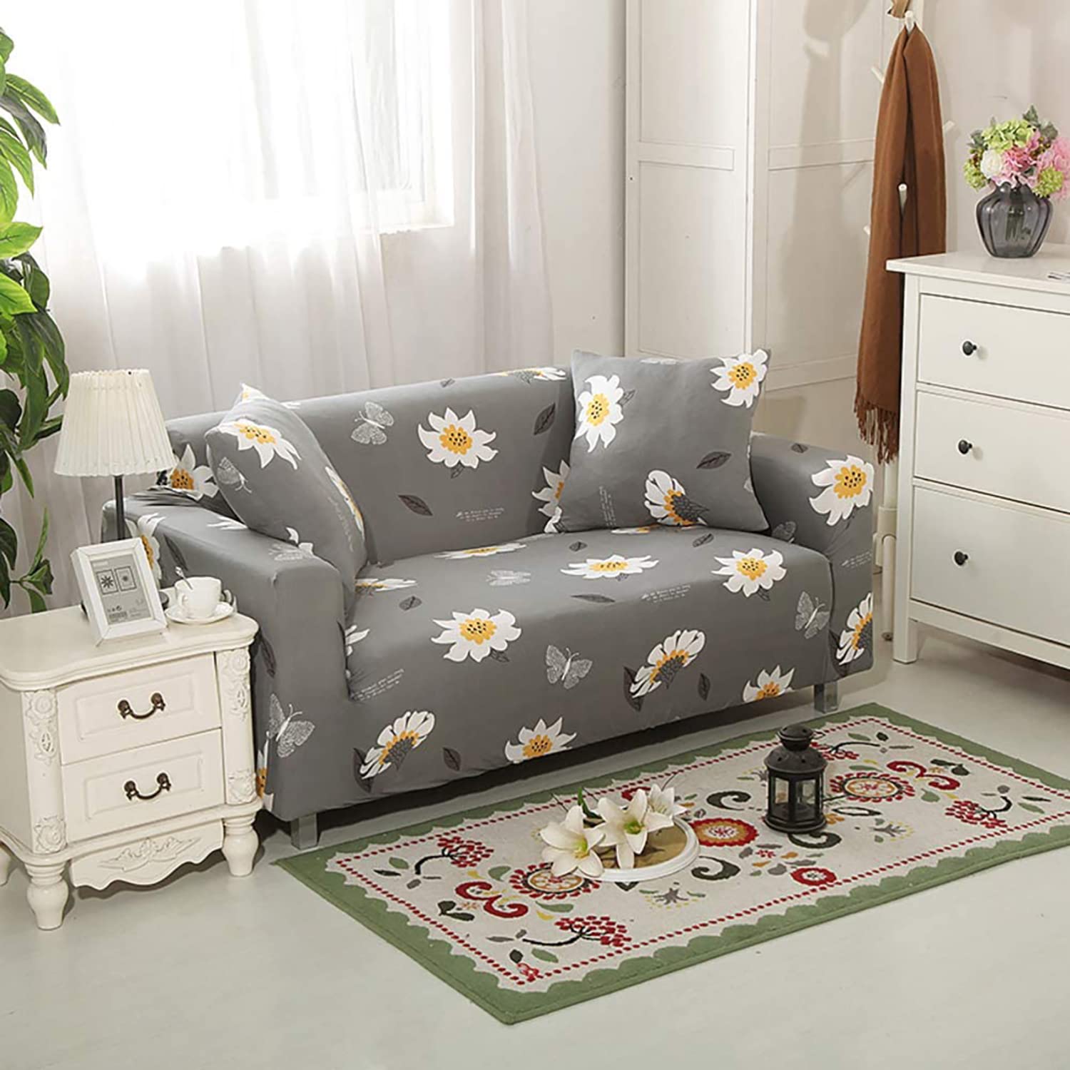 Universal Stretchable Sofa Cover-Grey Jasmine