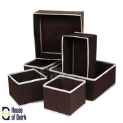 Set of 6 Foldable Storage Box Drawer Divider Organizer Basket Bins
