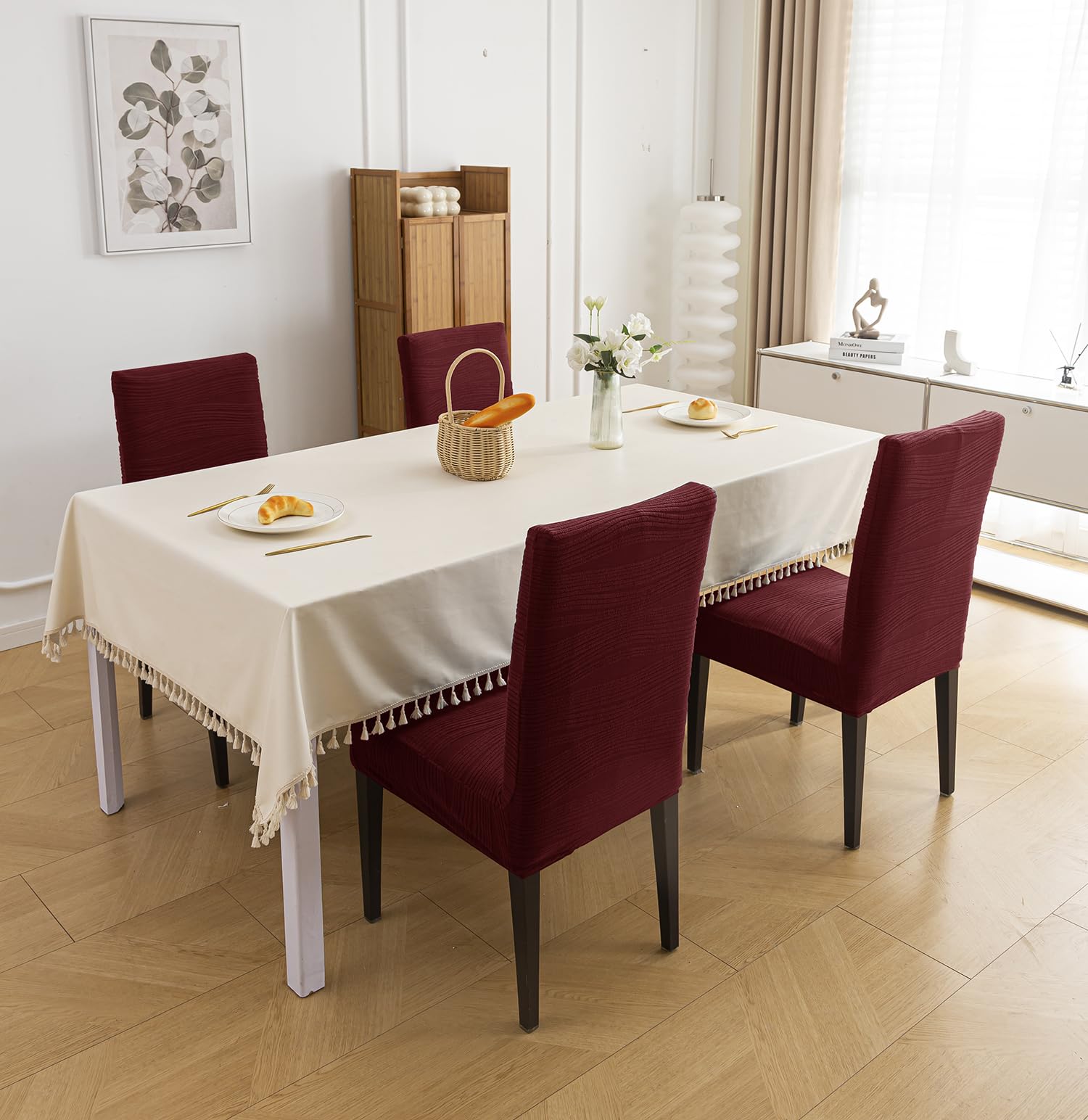 Stretchy Universal Jacquard Waterproof Chair Cover (Maroon)