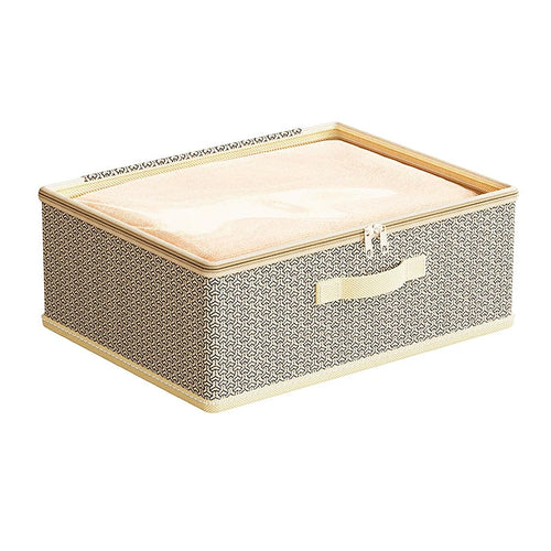 Non-Woven Fabric Zipper Storage Box (Grey Pattern)