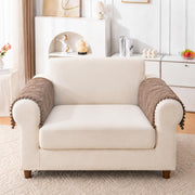 Rabbit Plush Sofa Mat Floral Design - Mocha