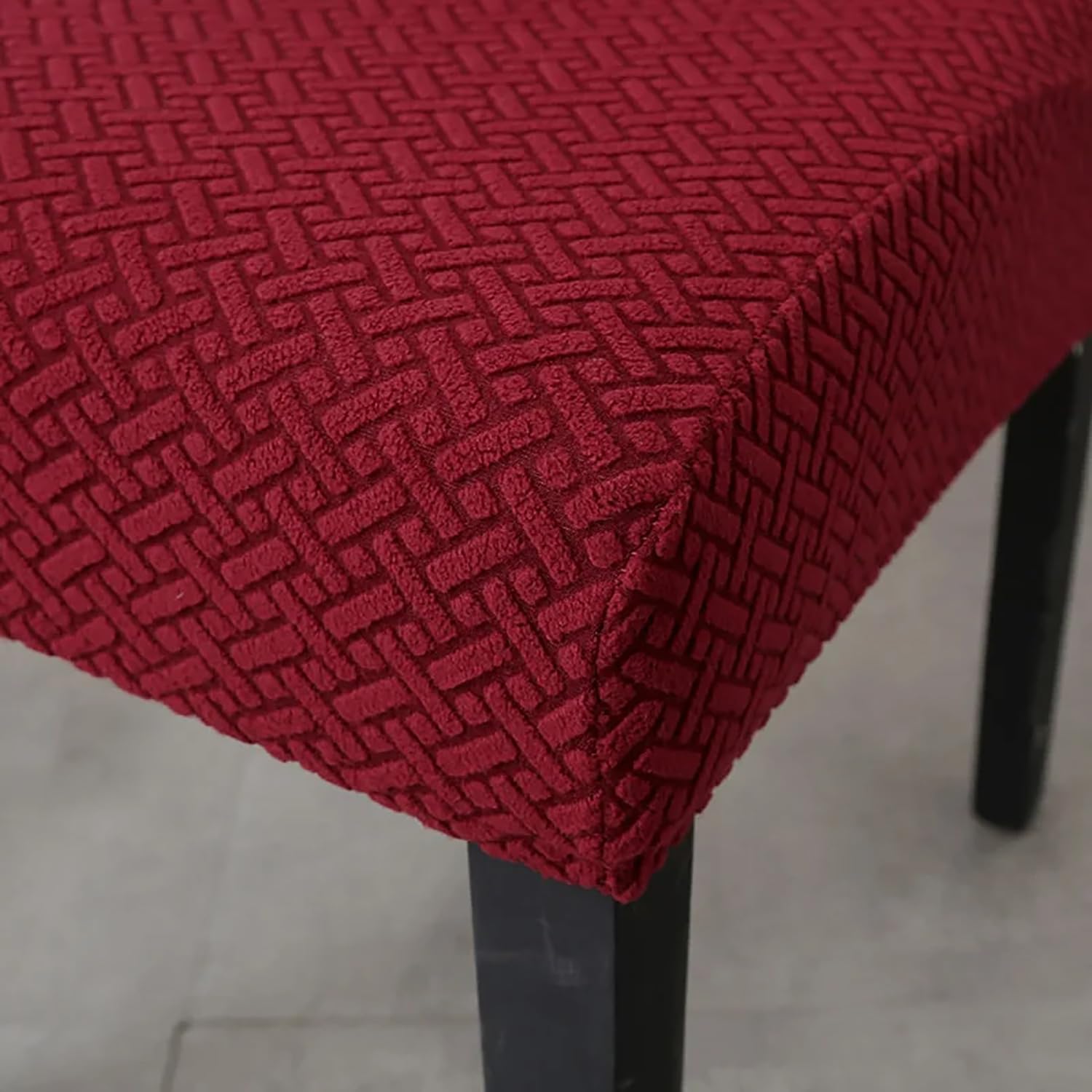 Elastic Jacquard Chair Cover Stretch Removable (Maroon)