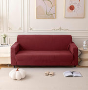 Universal Jacquard 3+2 Seater Thickened Fabric Sofa Cover (Maroon)