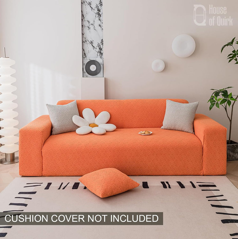 Universal Jacquard Grain Texture Fabric Sofa-Orange