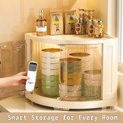 Foldable Triangular Storage Cabinet with Wheels (Cream)