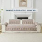 Glacier Series Quilted Sofa Cover – Soft, non-slip & washable furniture protector- Walnut