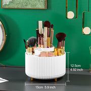5 Slot 360° Rotating Makeup Brush Holder Organizer (White)