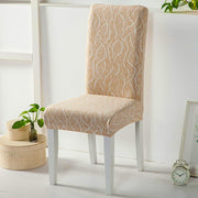 Elastic Chair Cover (Beige Wavy)