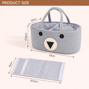 Baby Diaper Caddy Organizer Cotton Rope Basket