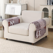 'Aura Petal Series' Quilted Sofa Mat Printed – Anti Slip (Boho Brown)
