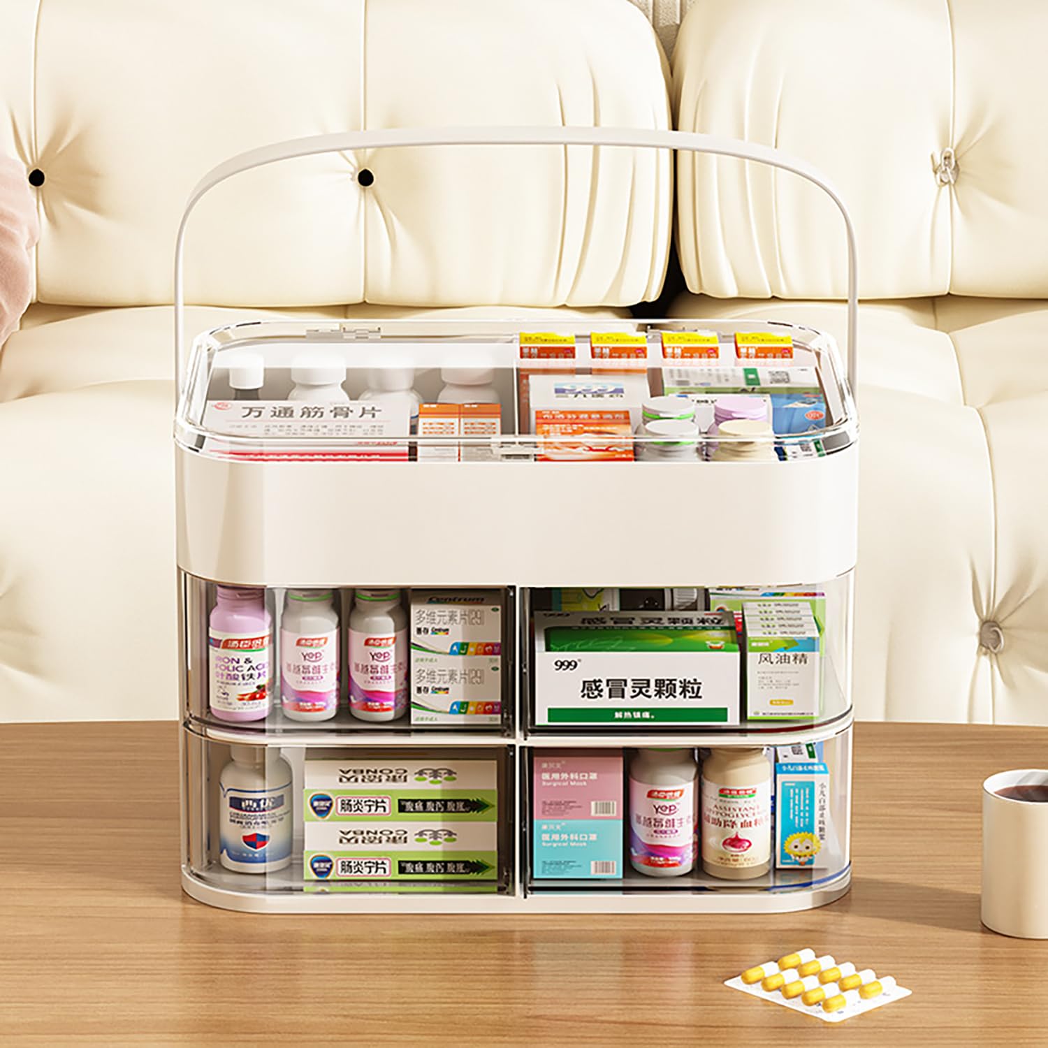 Large Capacity Multi-Layer Medicine Storage Box – Home & Family First Aid Organizer