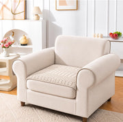 Ridge Plush Sofa Mat Floral Design - Almond