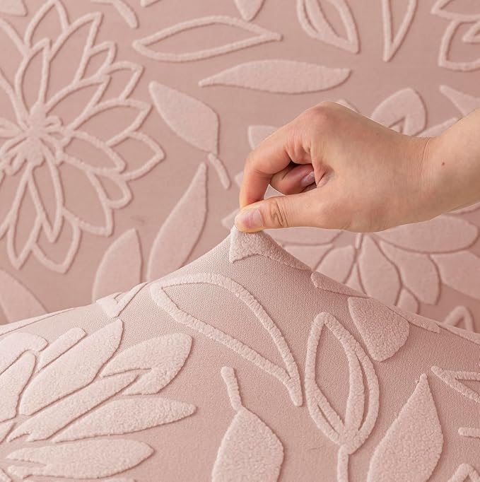 Universal Jacquard Waterproof Camellia Fabric Sofa Cover (Pink)