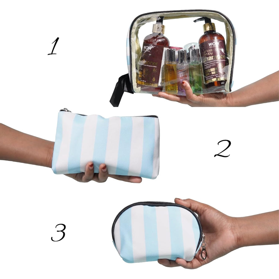 Set of 3 Makeup Bag for Women Portable Toiletry Bag