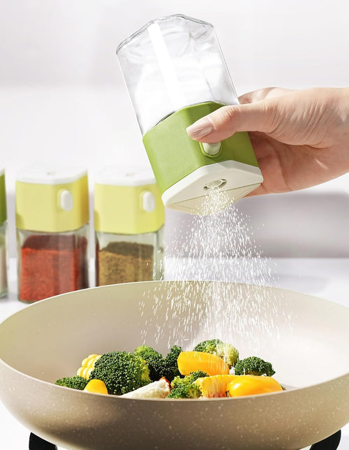 180ml Dual-Use Glass Seasoning Pot with Press Lid – One-Hand Salt & Pepper Shaker Jar