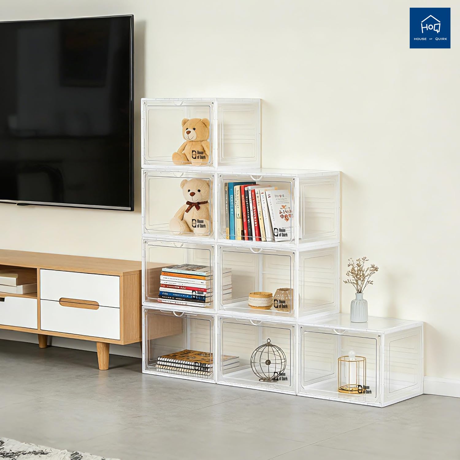 Shoe Storage Organizer Boxes White