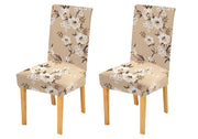 Elastic Chair Cover-Cream Flower