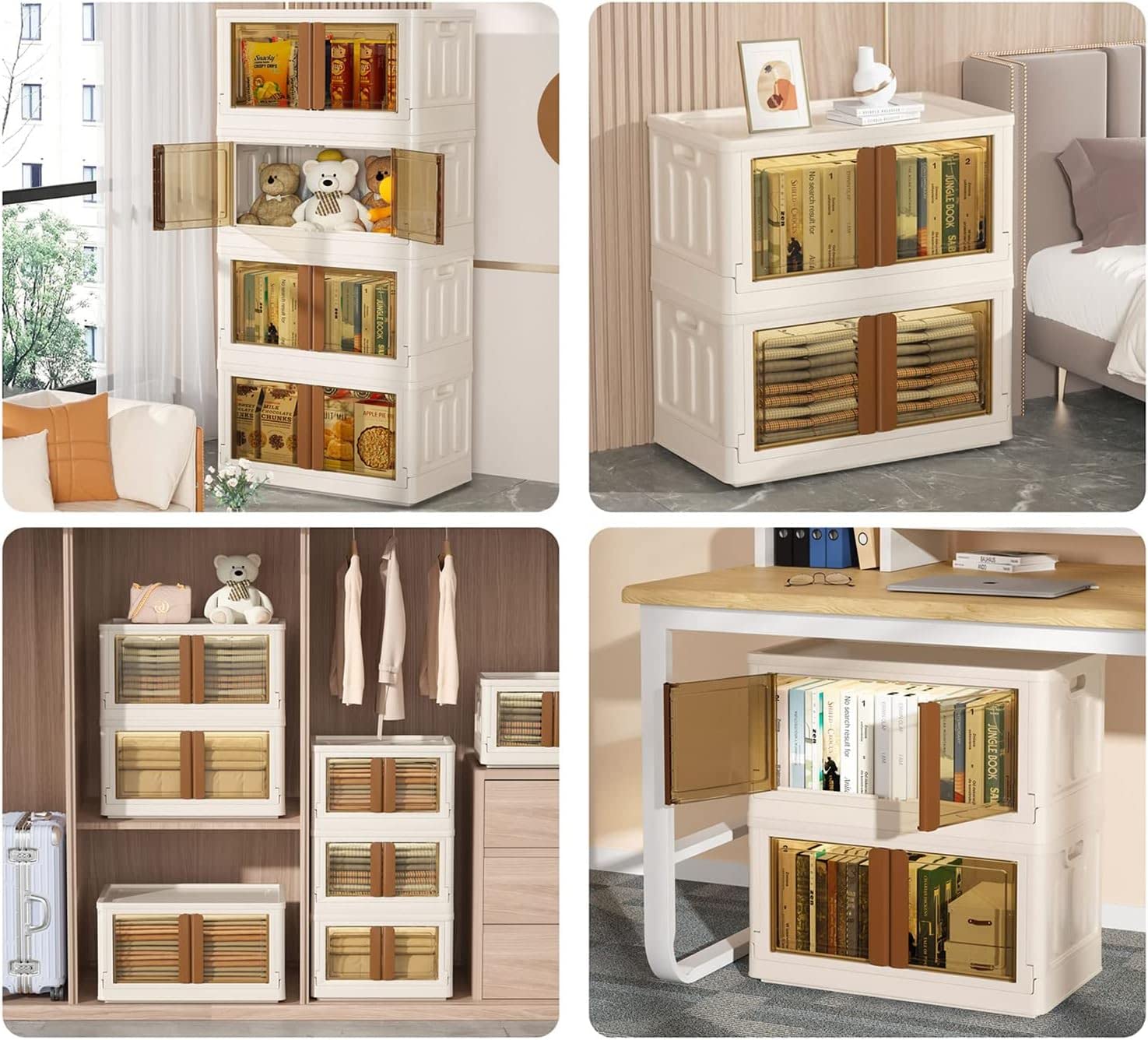 Plastic Storage Bins for Closet Organizers 72Litre (Beige) (Set of 1)