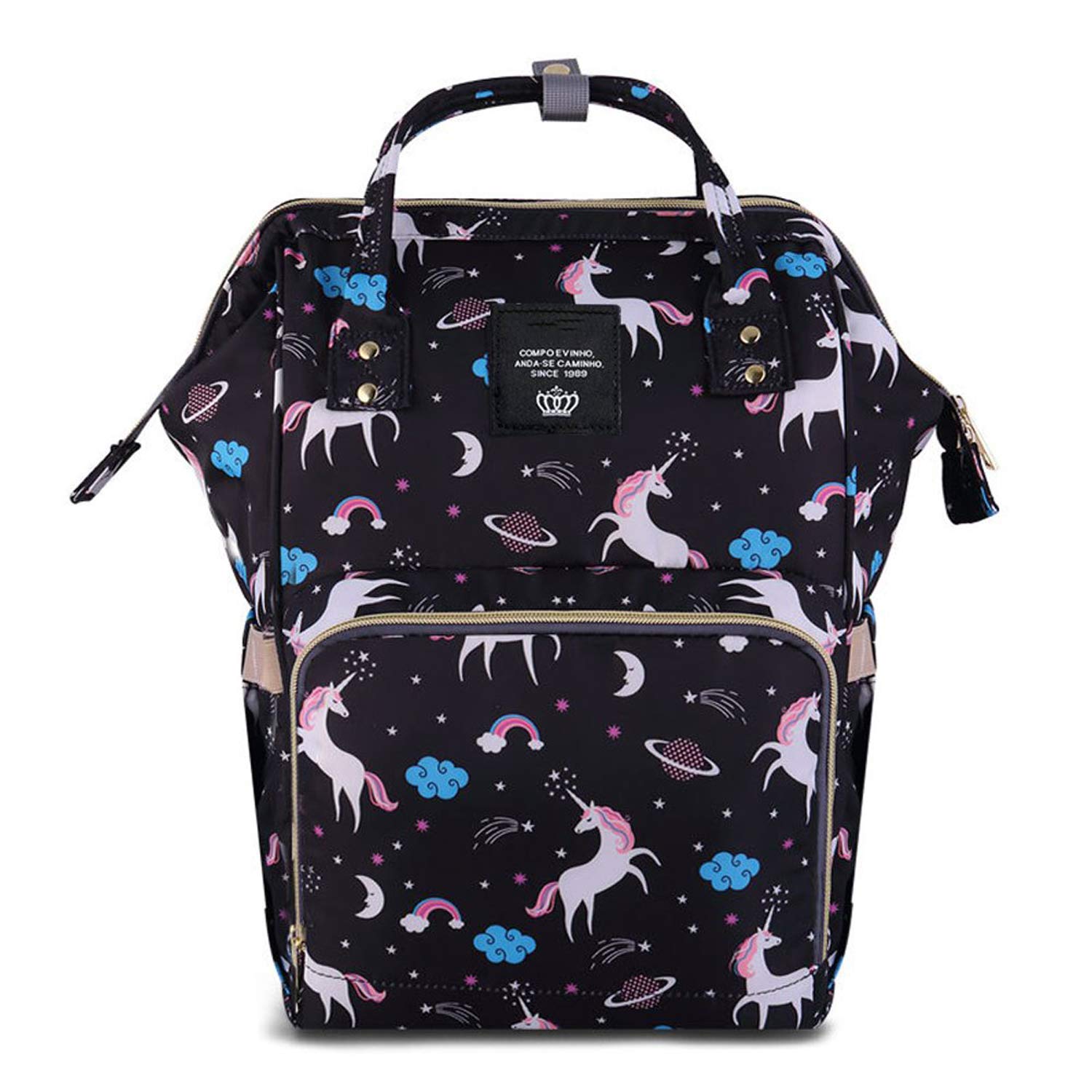 Baby Diaper Bag Maternity Backpack (Unicorn Printed)