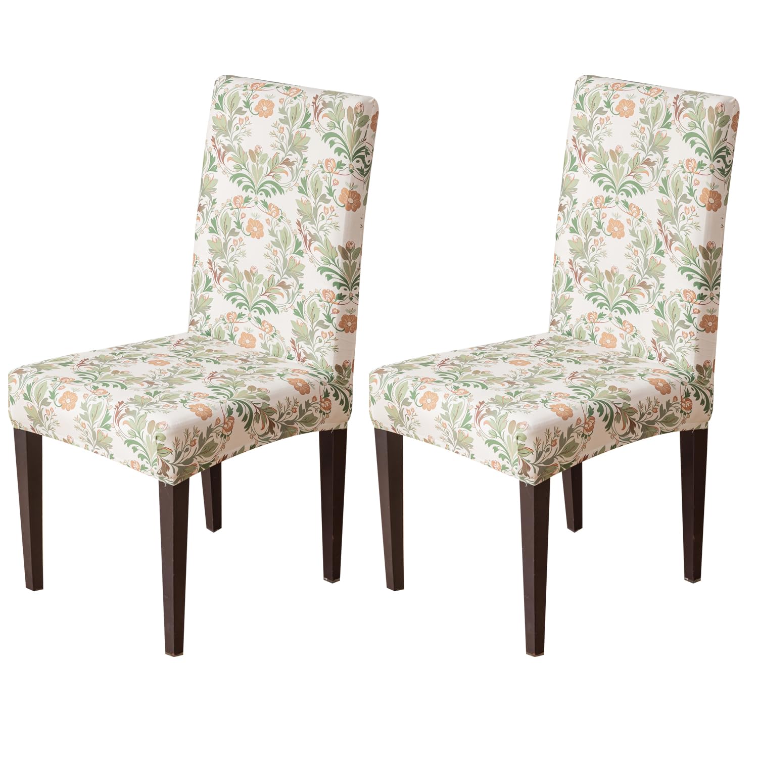 Elastic Chair Cover Stretch Removable Washable (Beige Coriander Flower)