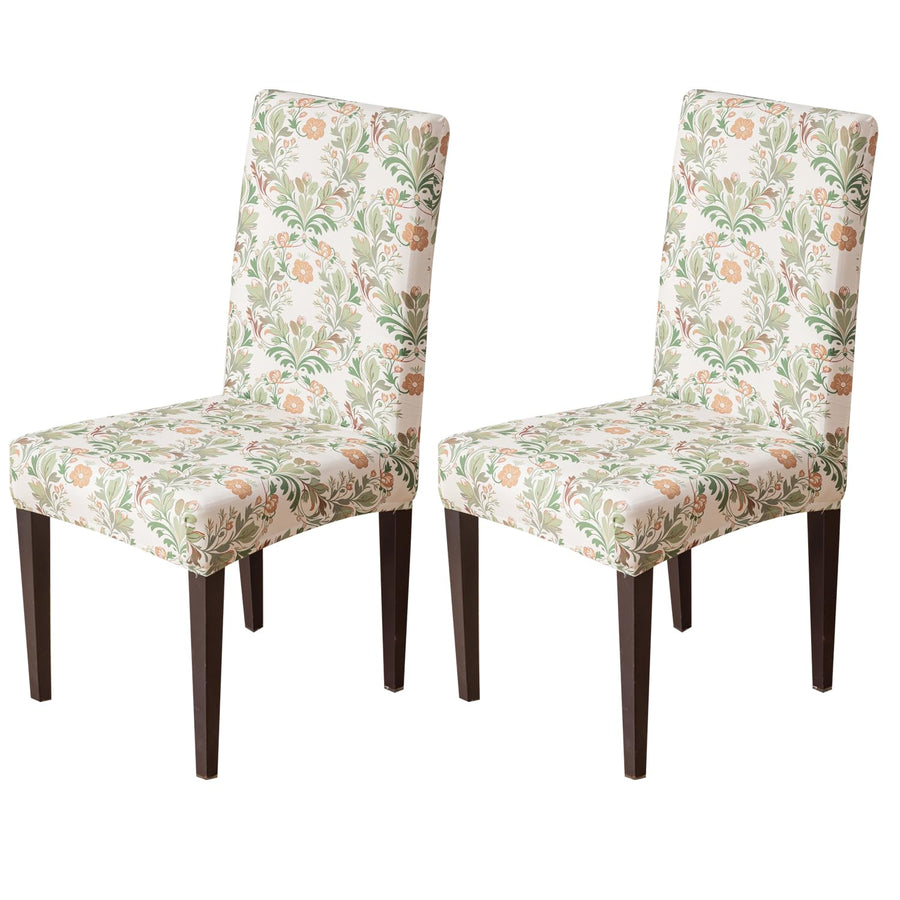 Elastic Chair Cover Stretch Removable Washable (Beige Coriander Flower)