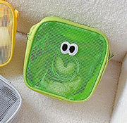Cute Eye Mesh Cosmetic Bags- Green