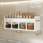 4 Slot Condiment Rack Holder, Wall Mounted & Countertops Organizer