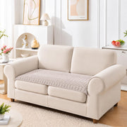 Ridge Plush Sofa Mat Floral Design - Almond