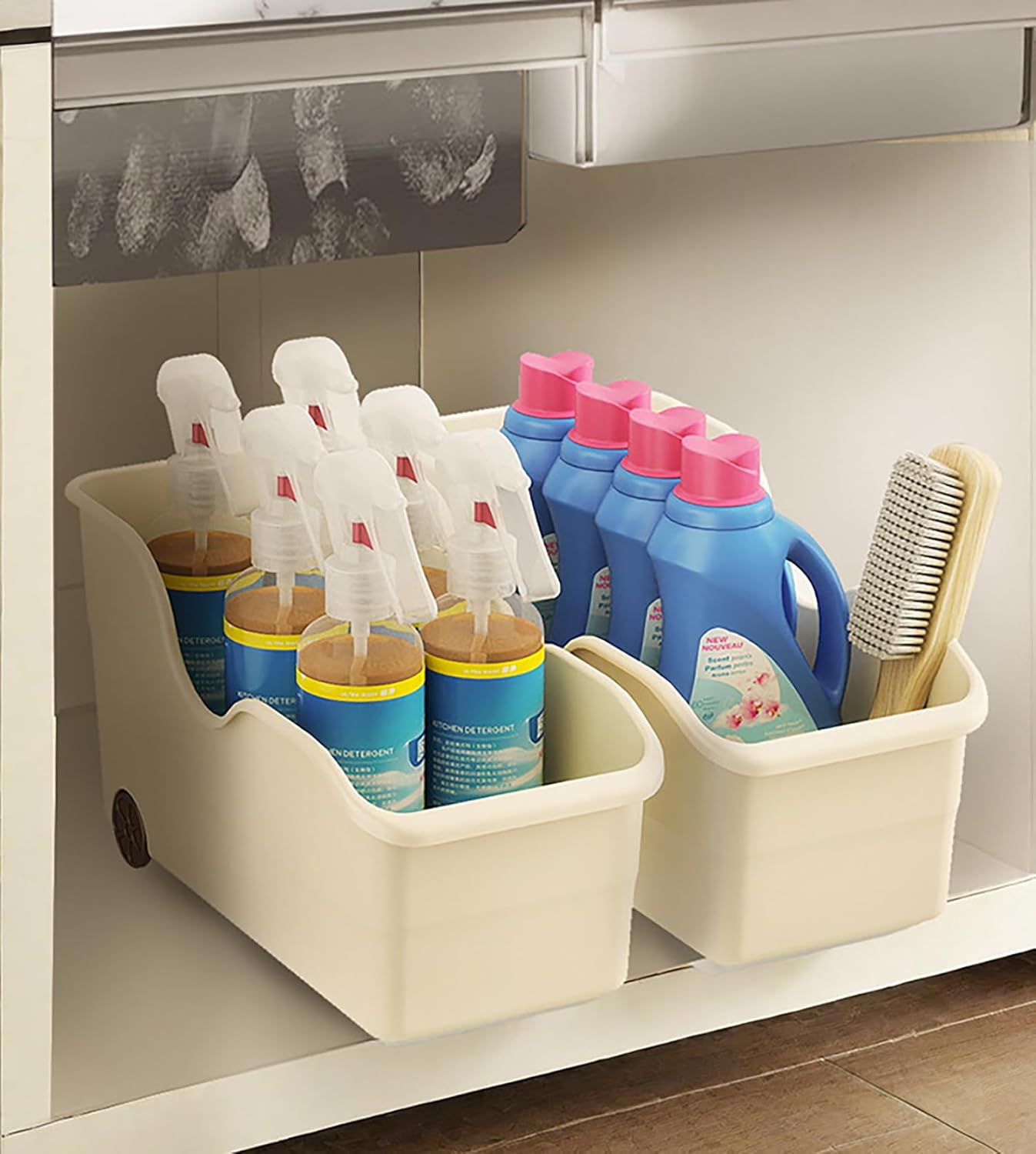 Storage Bins for Pantry and Kitchen Cabinet Organize (Pack of 2)