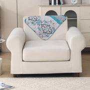 'Aura Petal Series' Quilted Sofa Mat Printed – Anti Slip (Boho Green)