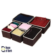Set of 6 Foldable Storage Box Drawer Divider Organizer Basket Bins