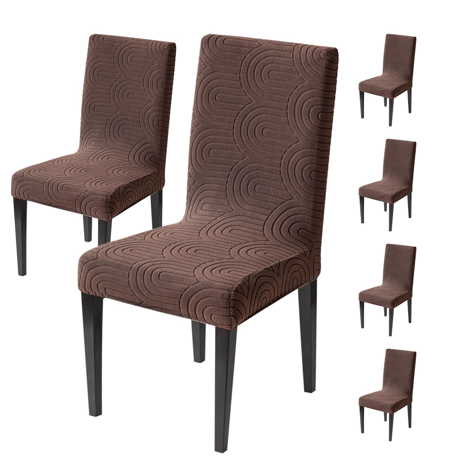 Premium Stretch Chair Cover – 220 GSM Jacquard Fabric (Brown)
