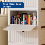 Foldable Storage Box Cart with Wheels & Handle (White)