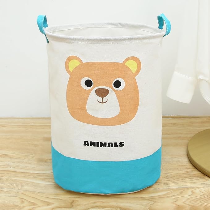 Round Laundry Basket Cute Cartoon Cloth Storage (Toys)