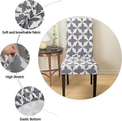 Elastic Chair Cover (White Twix)