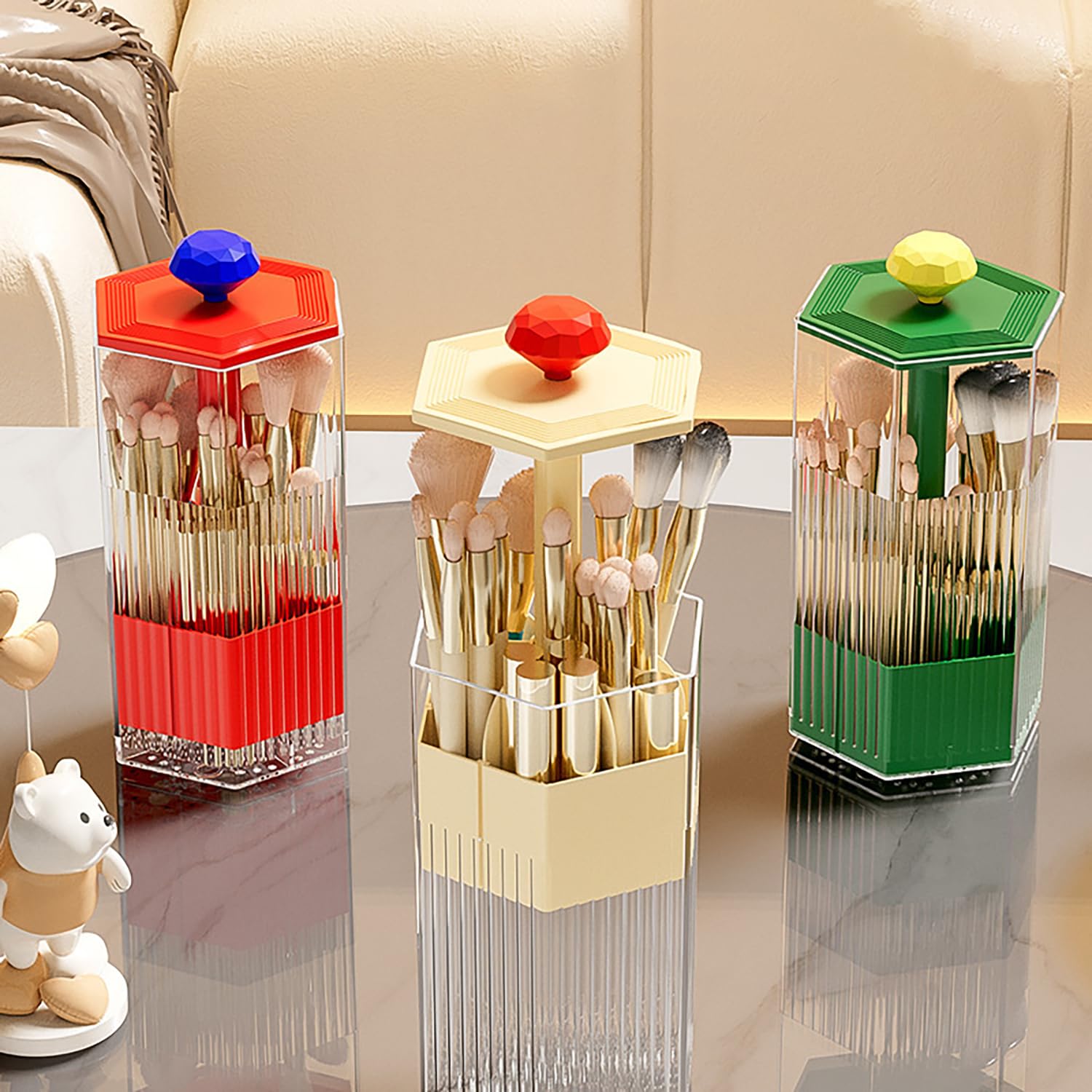 Dustproof Makeup Brush Organizer with Lid