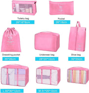 Set of 8 Packing Travel Cube Organiser