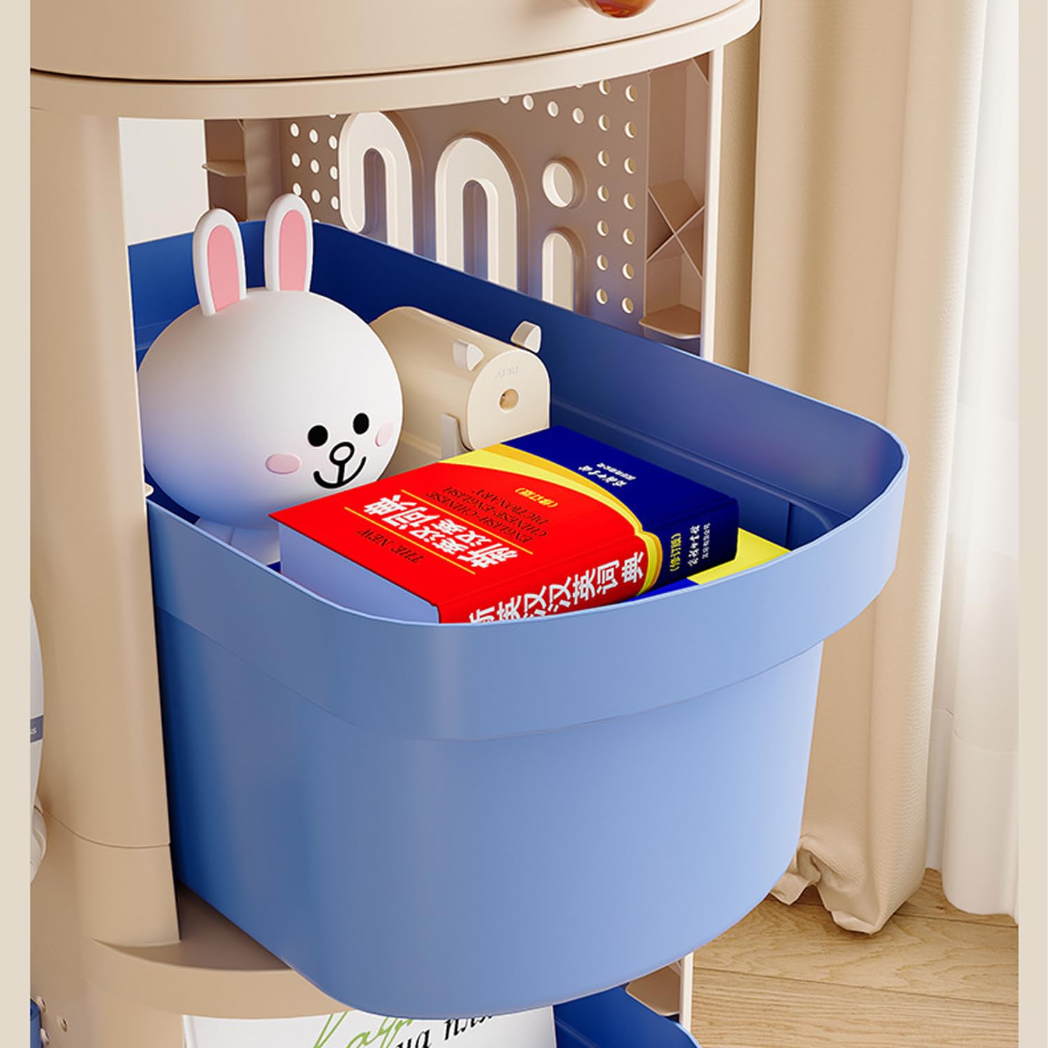 Portable Bookshelf Storage Trolley Multifunctional Utility Organizer