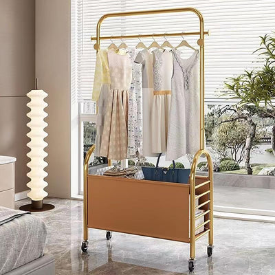 Premium Rolling Corner Coat Rack Elegant Luxury Hanger - (Gold 80 cm)