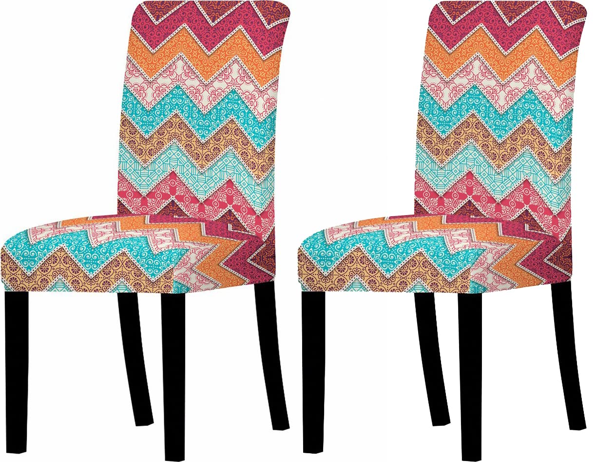 Elastic Chair Cover (Zigzag Bohemian)