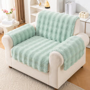 Rabbit Plush Sofa Cover Design - Sage