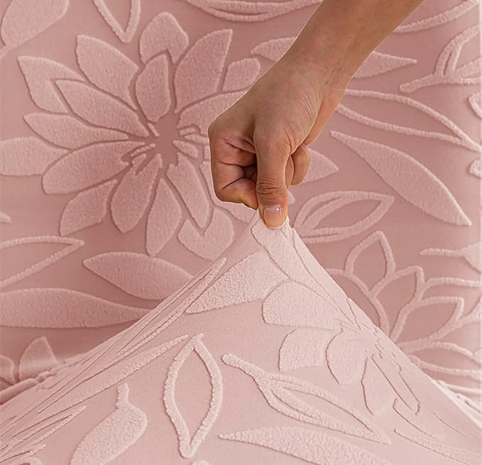 Stretchy Universal Camellia Jacquard Waterproof Chair Cover (Pink)