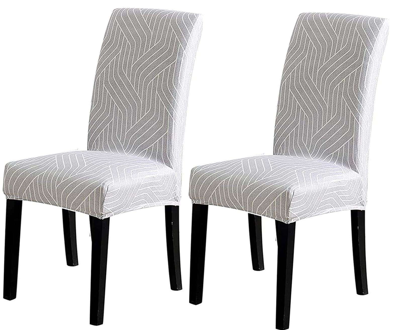 Polyester Spandex Printed Chair Cover Slipcover (Complex Grey)