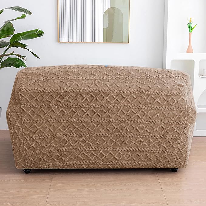Universal Thick 280 GSM Jacquard Sofa Cover (Tan)