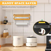 3-in-1 Magnetic Wrap Dispenser & Cutter Towel Organizer