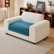 Rangoli Series Chenille Bohemia Couch Cover Quilted Non-Slip Washable Sofa Slipcover (Blue)